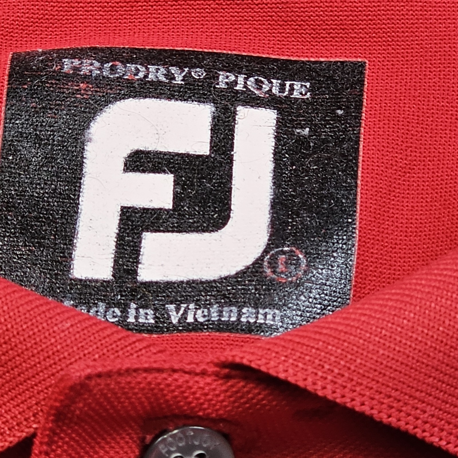 Footjoy Golf Polo Mens Large Red with black trim Golf Polo Performance Shirt