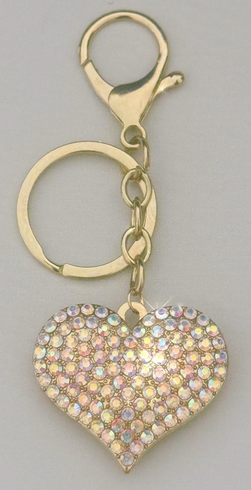 HEART KEY CHAIN SPARKLING CRYSTALS SELECT COLOR FREE USA SHIPPING