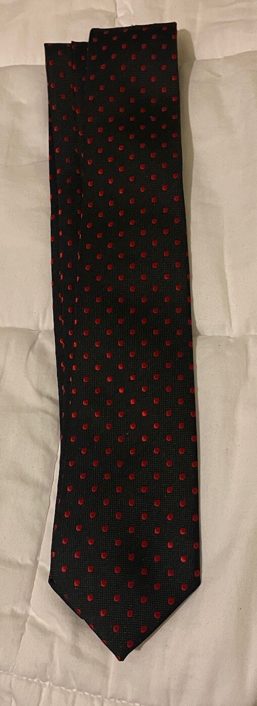 Venetto Tie Pin Dots Blue Red Woven Necktie 3” X 60”