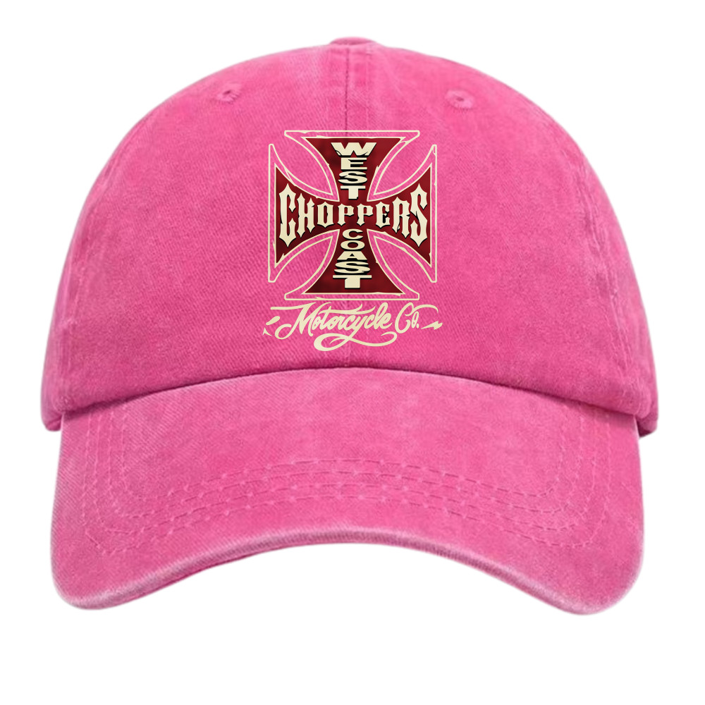 West Coast Choppers Motorcycle Dad Hat – Vintage Washed Biker Cap, 7 Colors