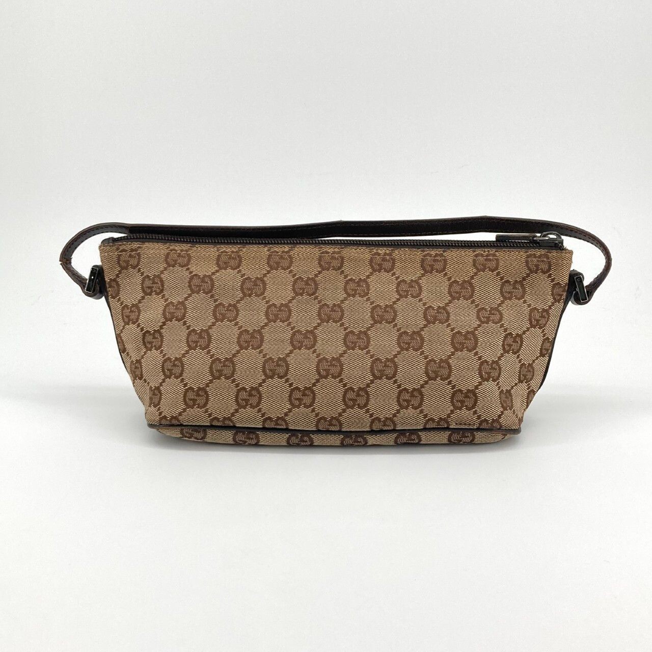 GUCCI Boat Bag Pochette GG Monogram Beige Vintage Authentic From Japan