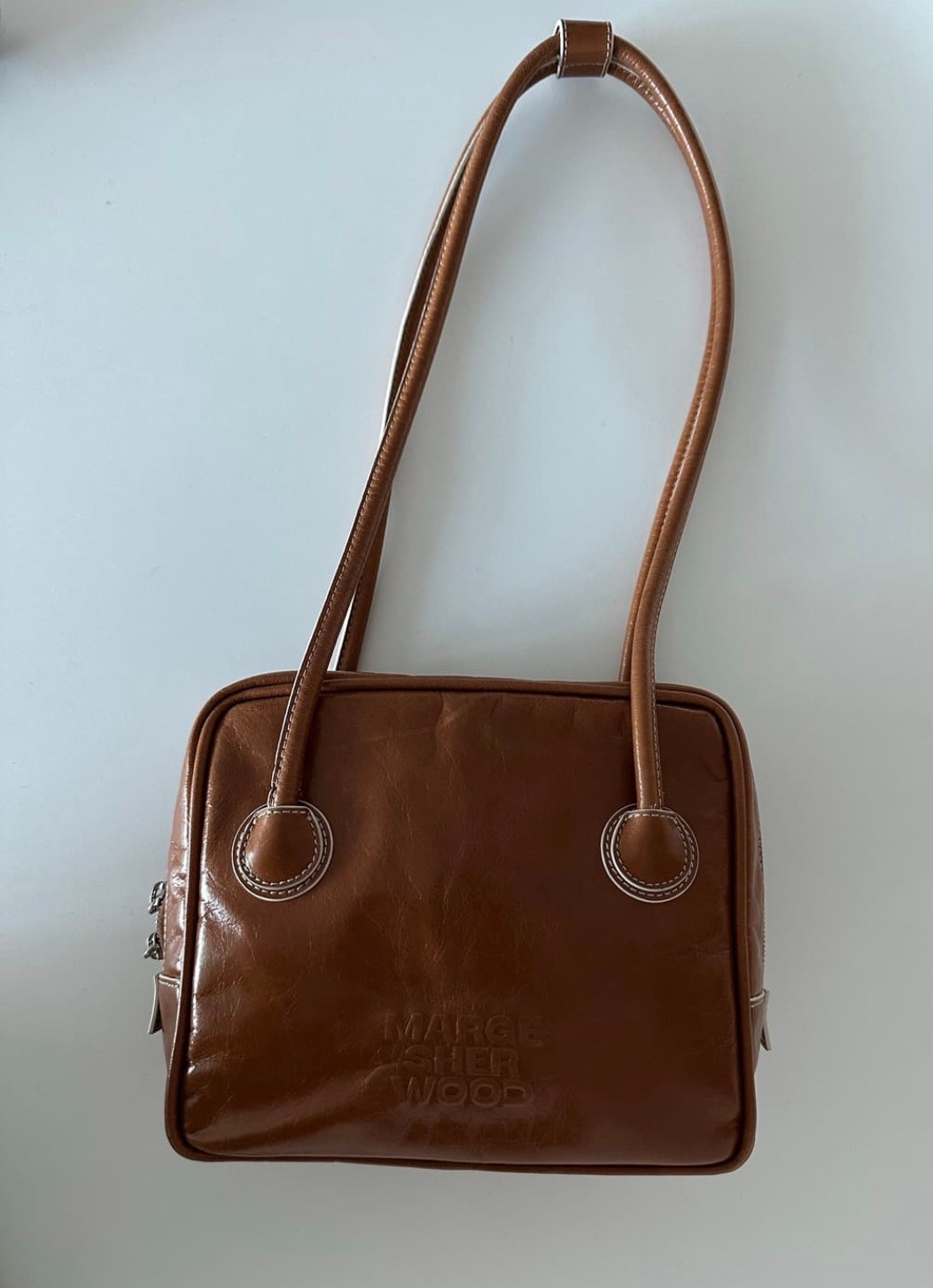 MARGE SHERWOOD PIPING Shoulder brown crinkle K-Designer Bag