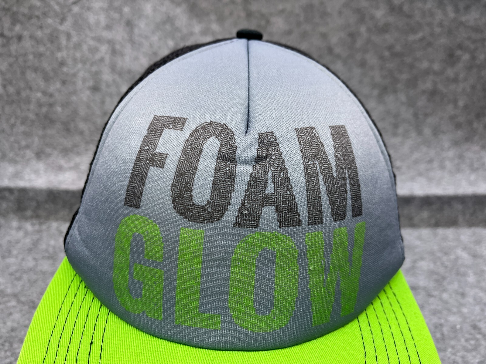 Foam Glow 5K Hat Cap Snap Back Adult One Size Green Polyester Blend Trucker