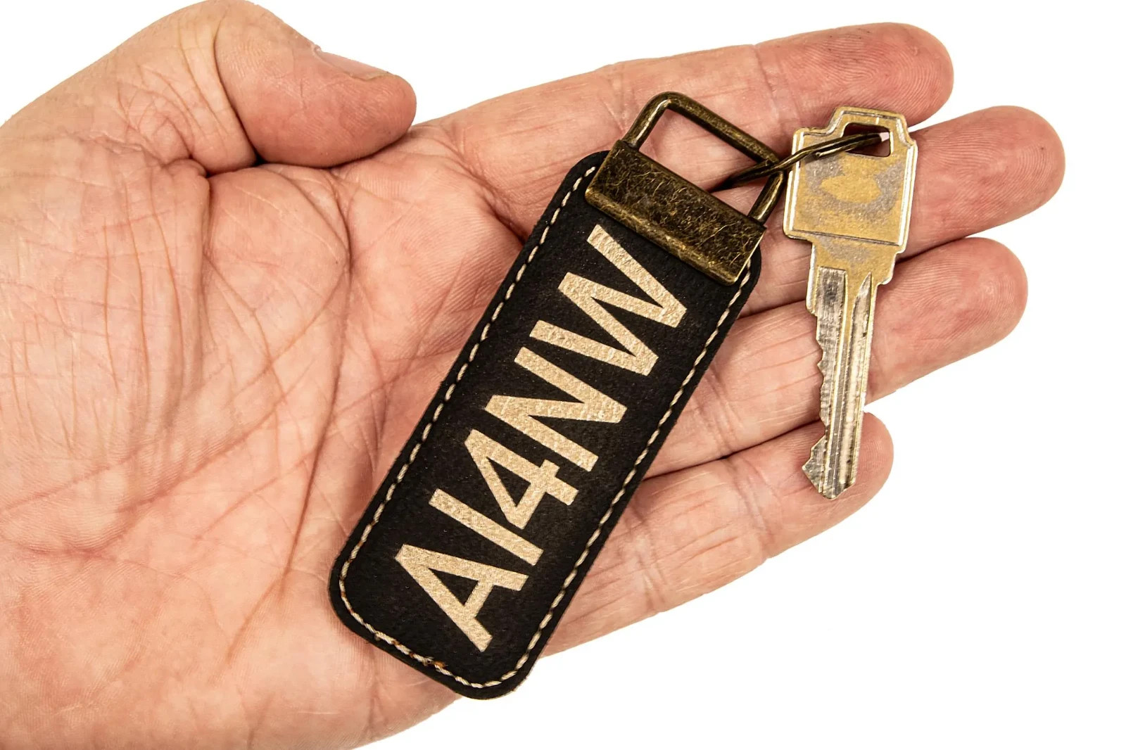 Custom Ham Radio Call Sign Leatherette Keychain