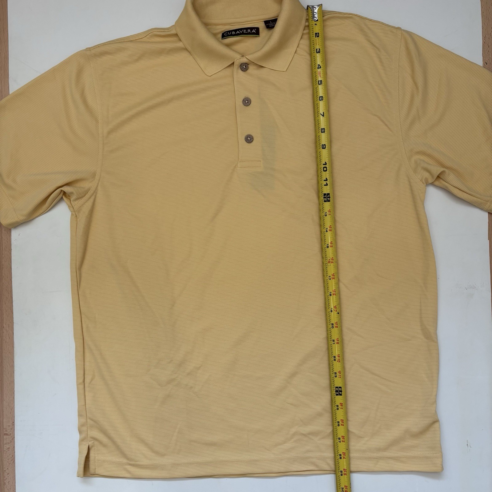 Cubavera Polo Shirt Men’s Large Yellow Sahara Sun Short Sleeve Golf Casual