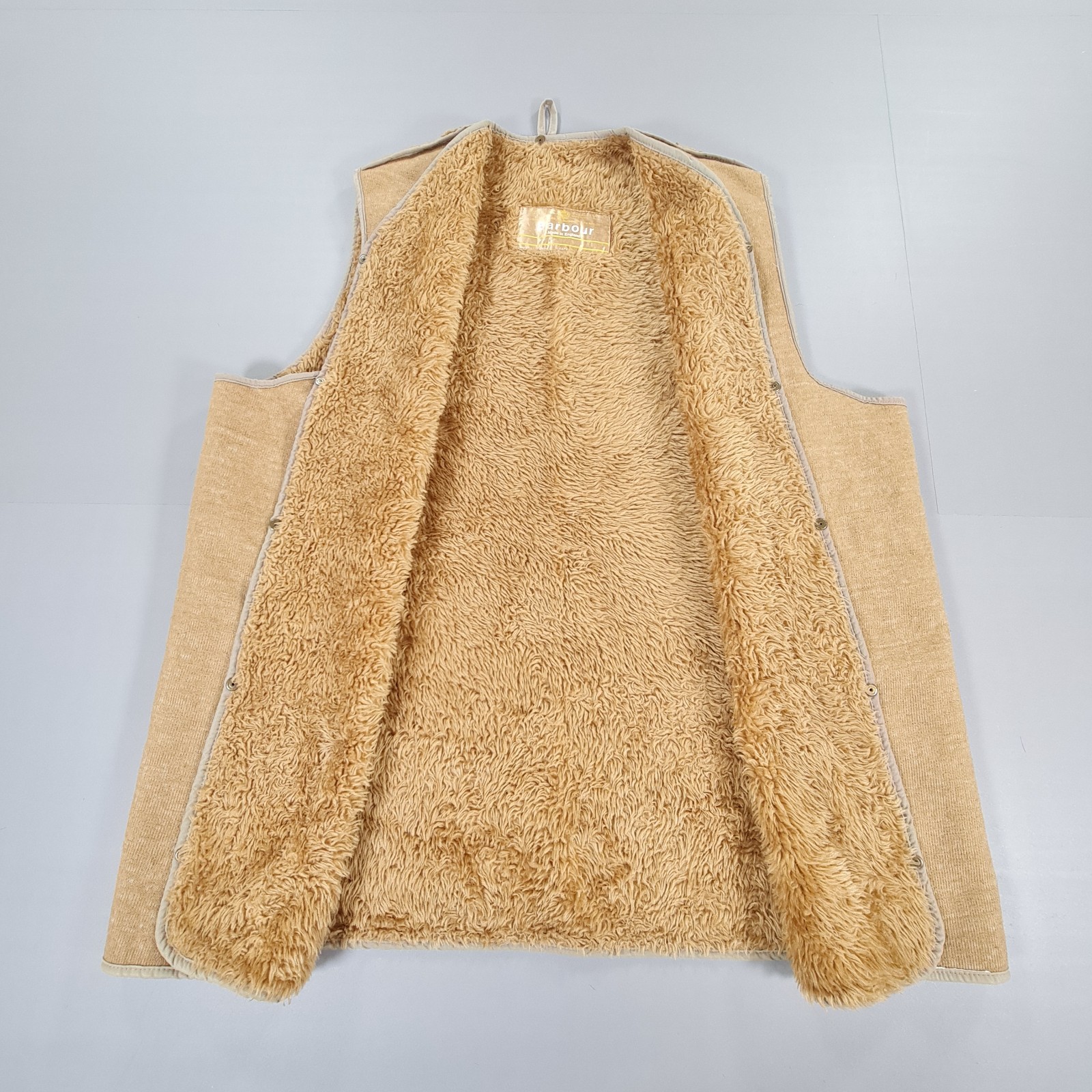 Vintage Barbour Warm Pile C 42 /107cm Faux Fur Acrylic Lining Gilet Vest 70s 80s