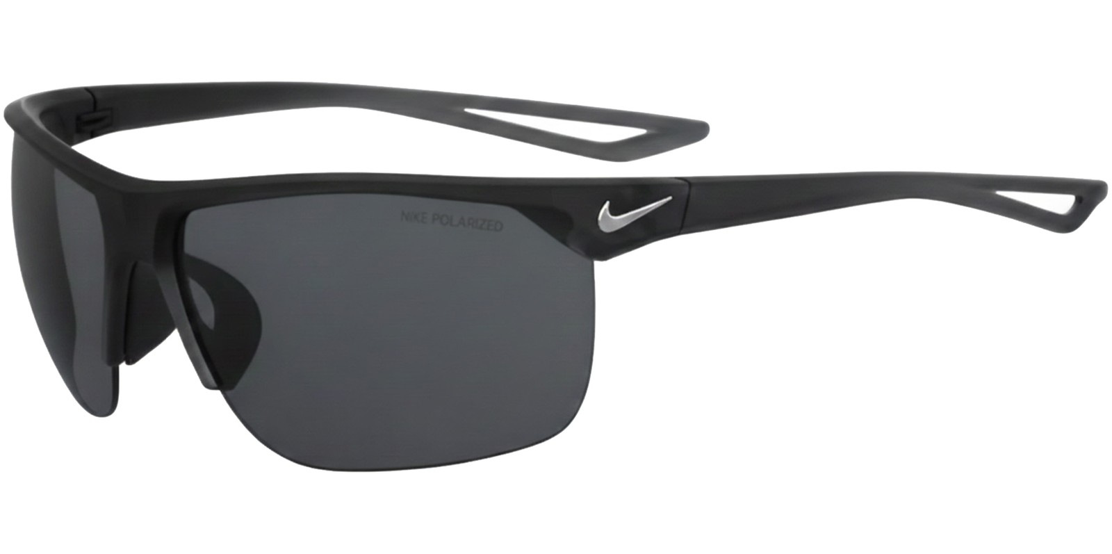 Nike Polarized Men’s Matte Black Semi-Rimless Sport Wrap Sunglasses IF1994X 001
