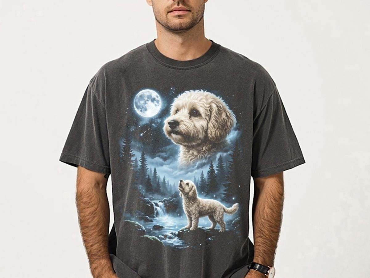 Maltipoo Howling at the Moon Shirt Funny Dog Lover Halloween Gift
