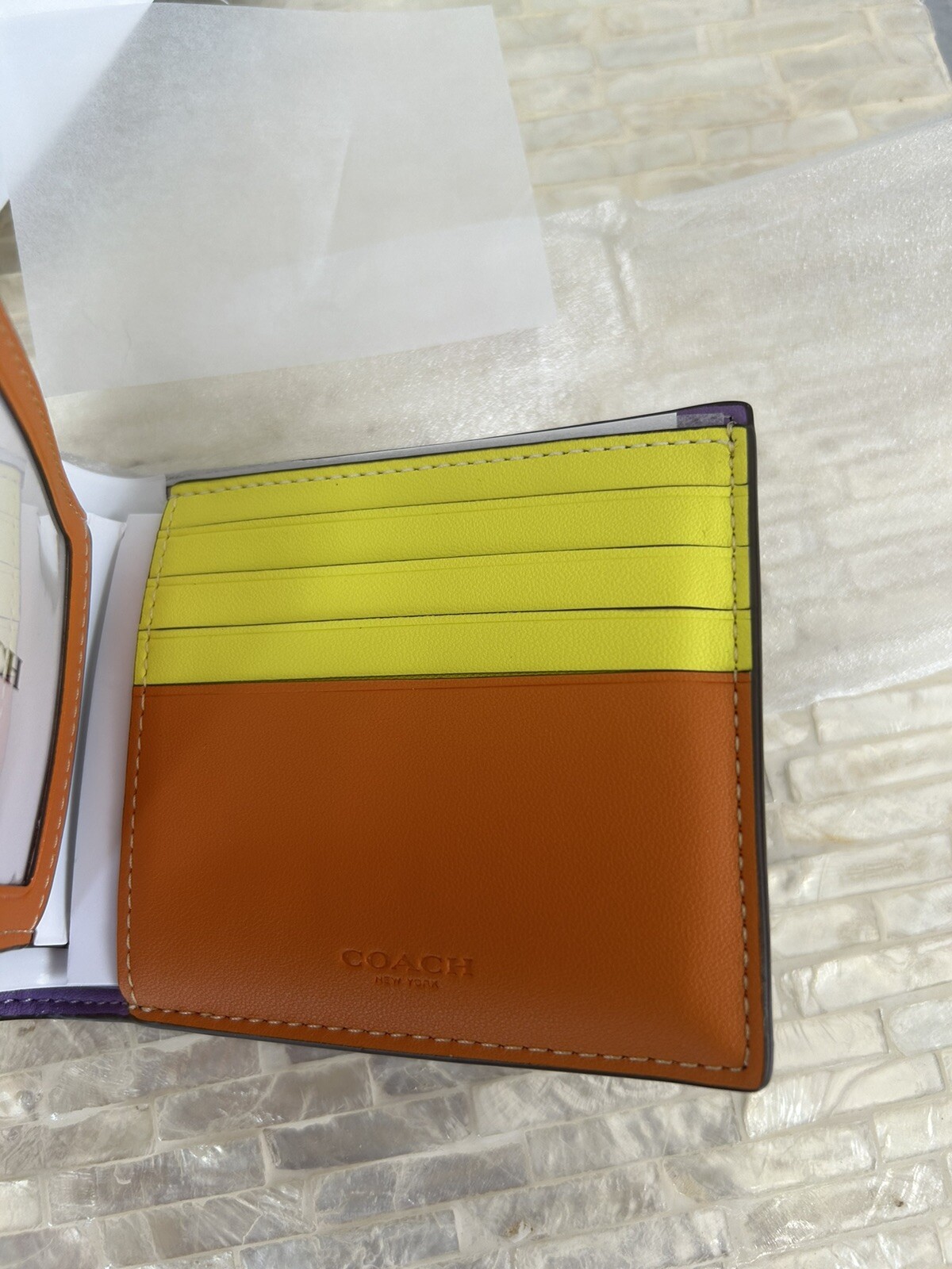 Coach Neon 3 In 1 Wallet In Colorblock Signature Canvas Mahogany Multi