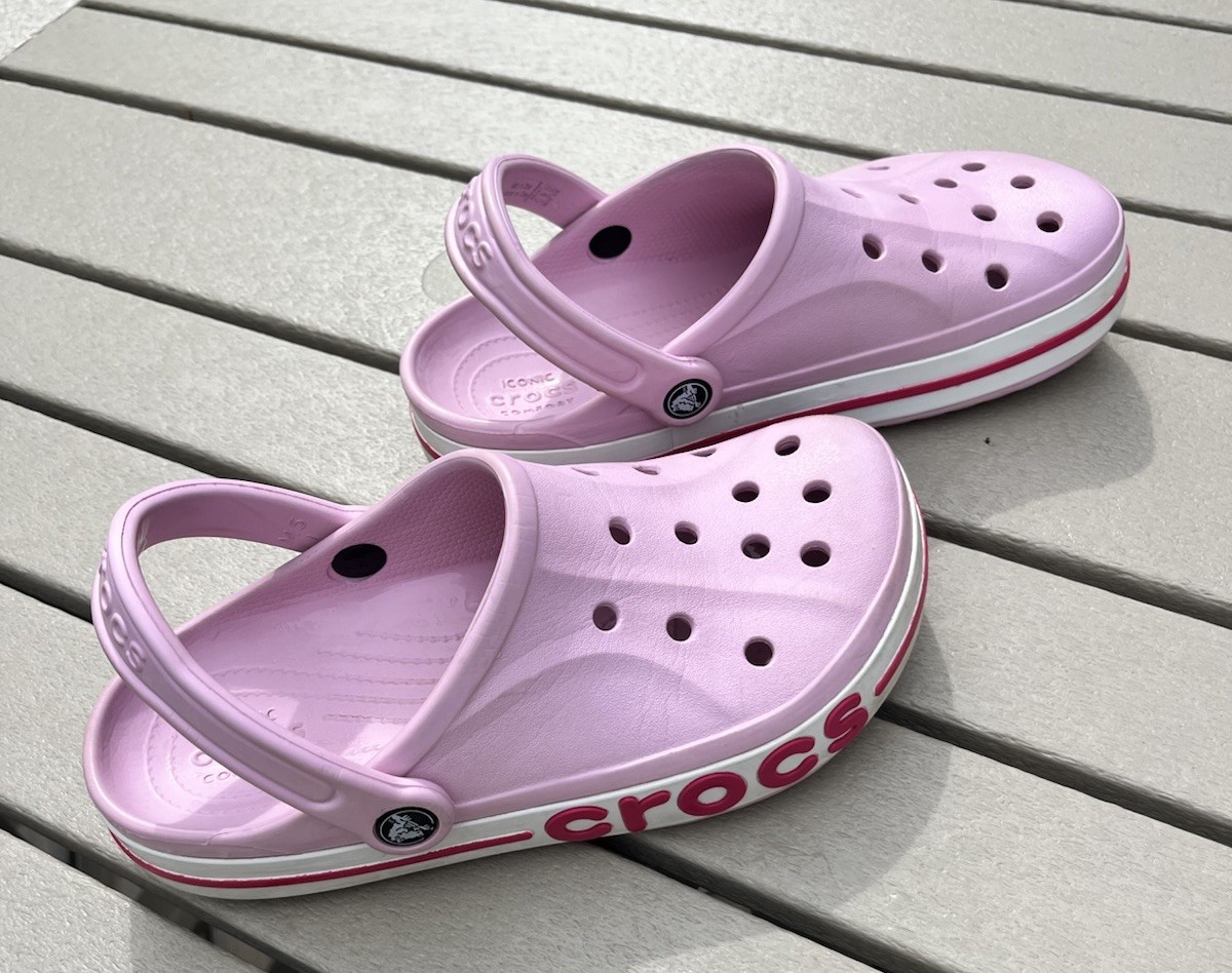 Crocs Unisex-Adult Bayaband Clogs in the color Ballerina Pink/Candy Pink W 7 M 5