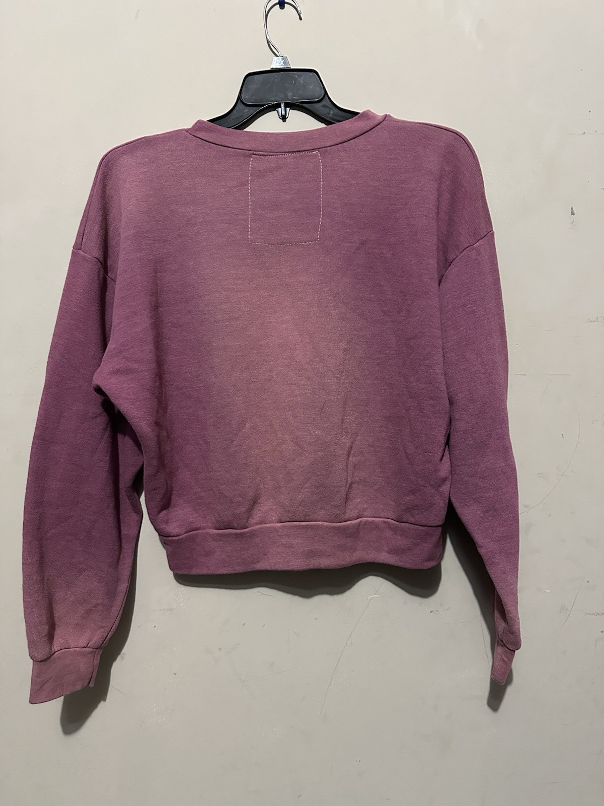 Aviator Nation BOLT BULLSEYE PATCH RELAXED CREW SWEATSHIRT FADED BERRY Sz XS