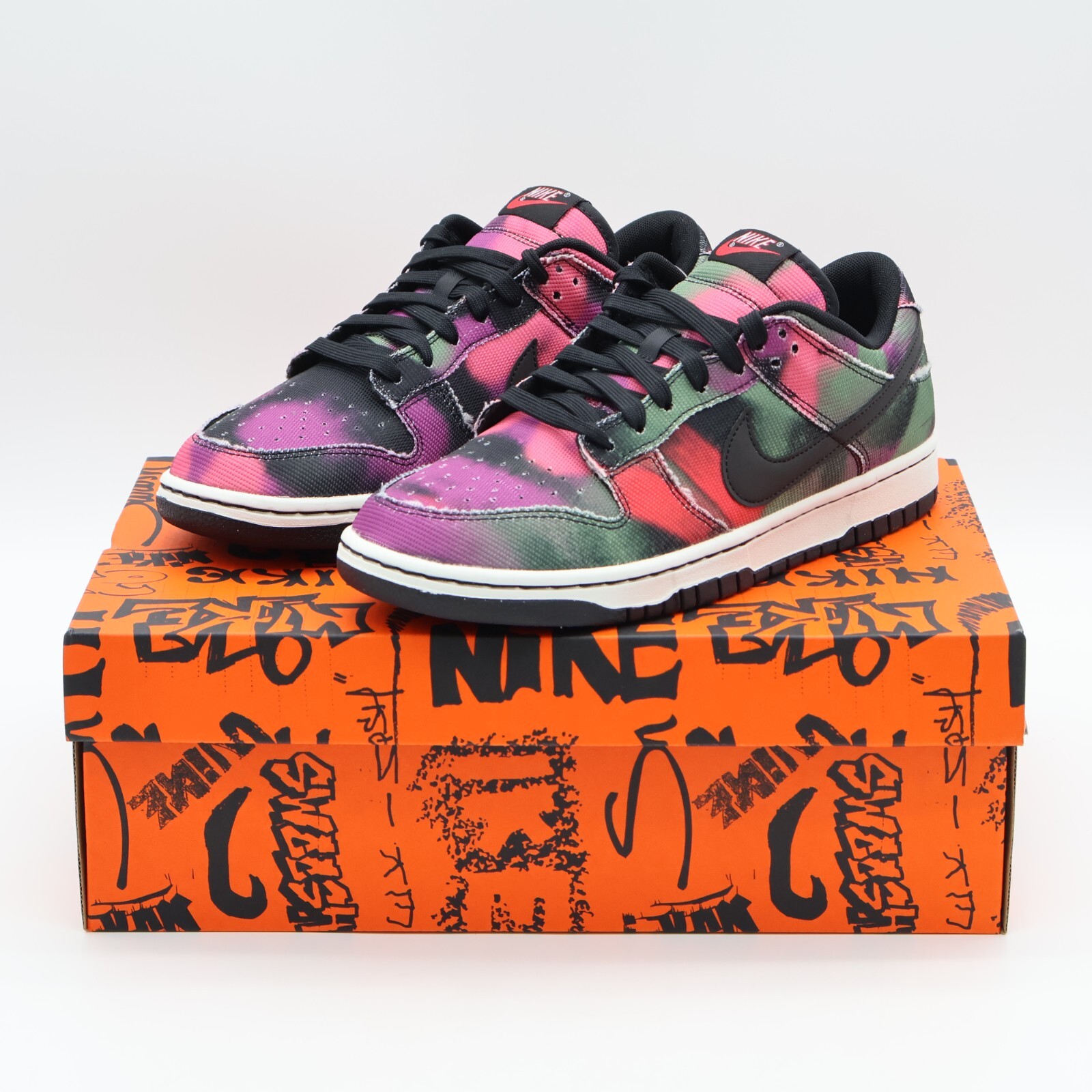 DM0108-002 Nike Dunk Low Graffiti Pink Black Sage Ash Green Tie Dye (Men’s)