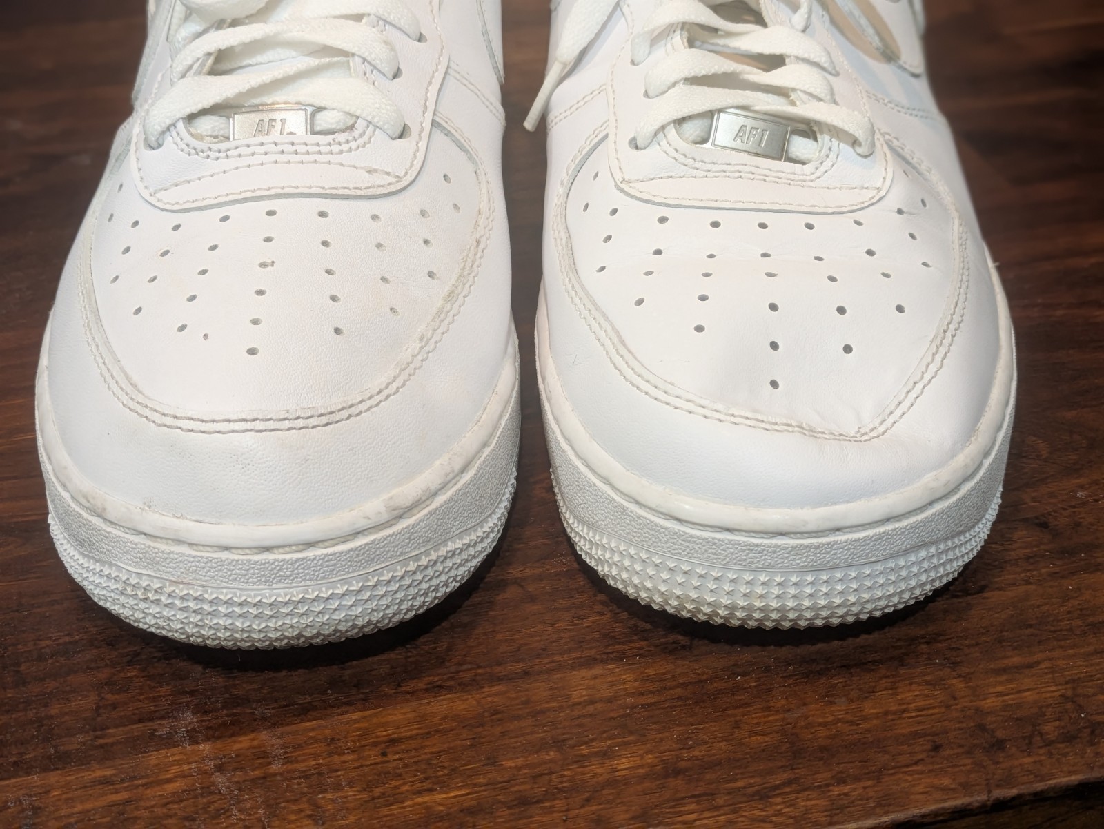 Nike Air Force 1 White Men’s Low Top Leather Athletic Sneakers