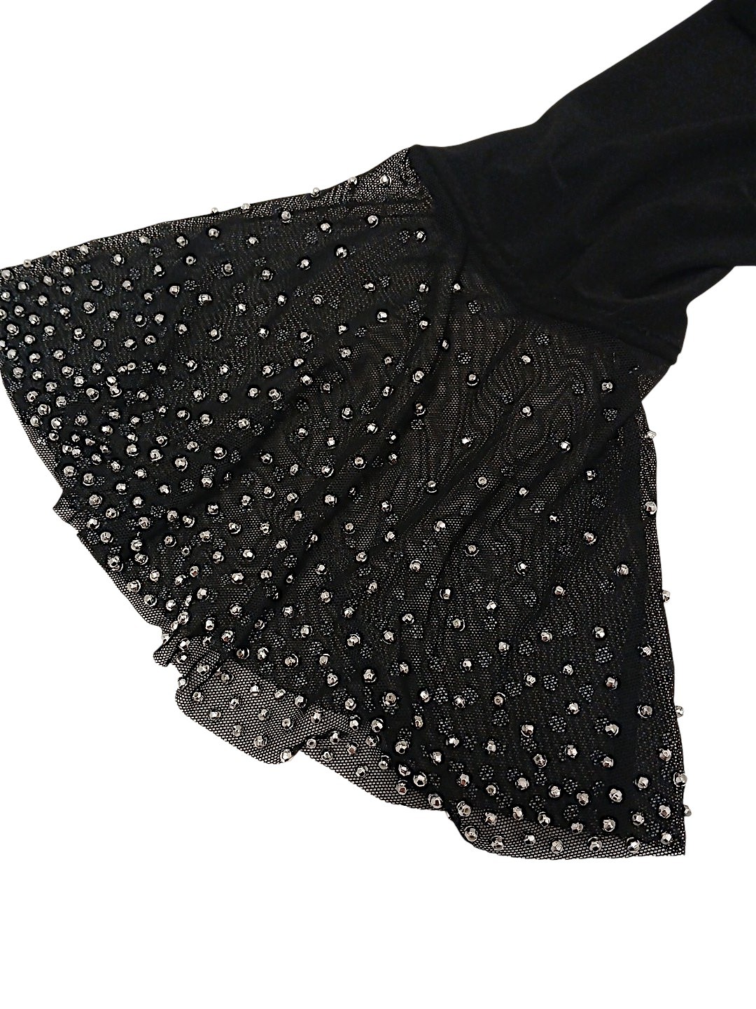 Jackie Jon New York Black Sheath Dress 3/4 Embellished Bell Sleeves Sz 10 Party