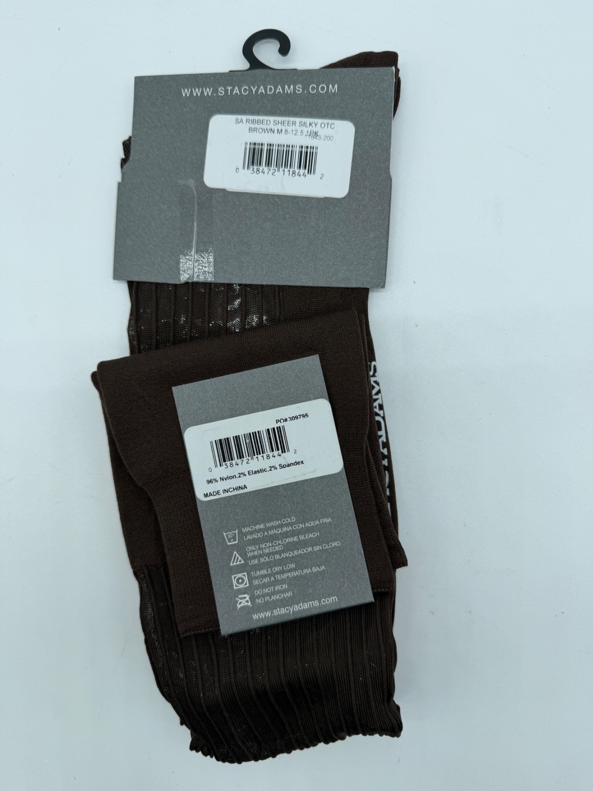 NEW ONE PAIRS STACY ADAMS OVER THE CALF SLICk SILKY RIBBED MEN’S DRESS SOCKS