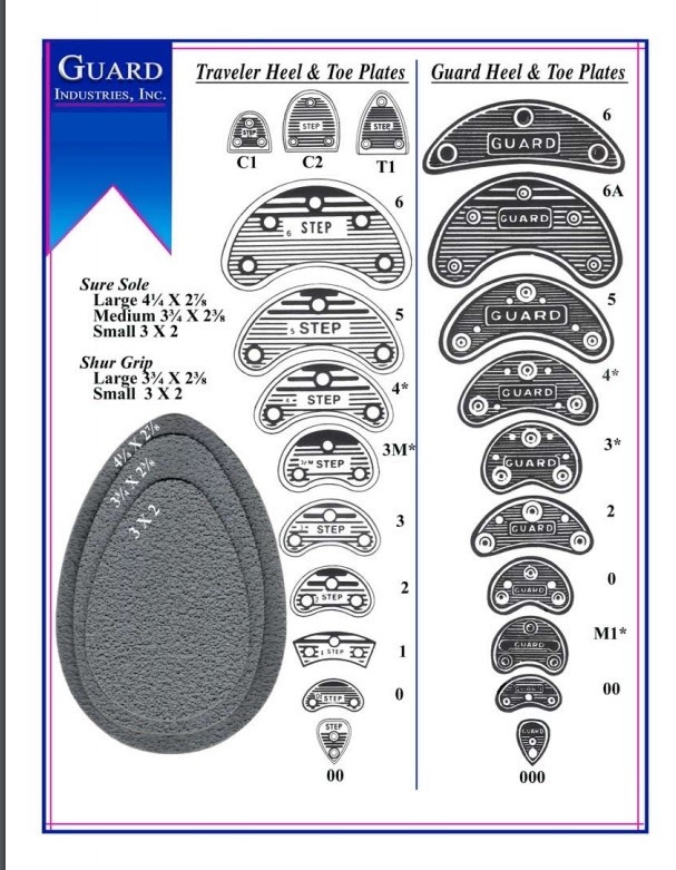 GUARD #6 Plastic Heel Plates Savers 100 pc or 50 pairs with Nails