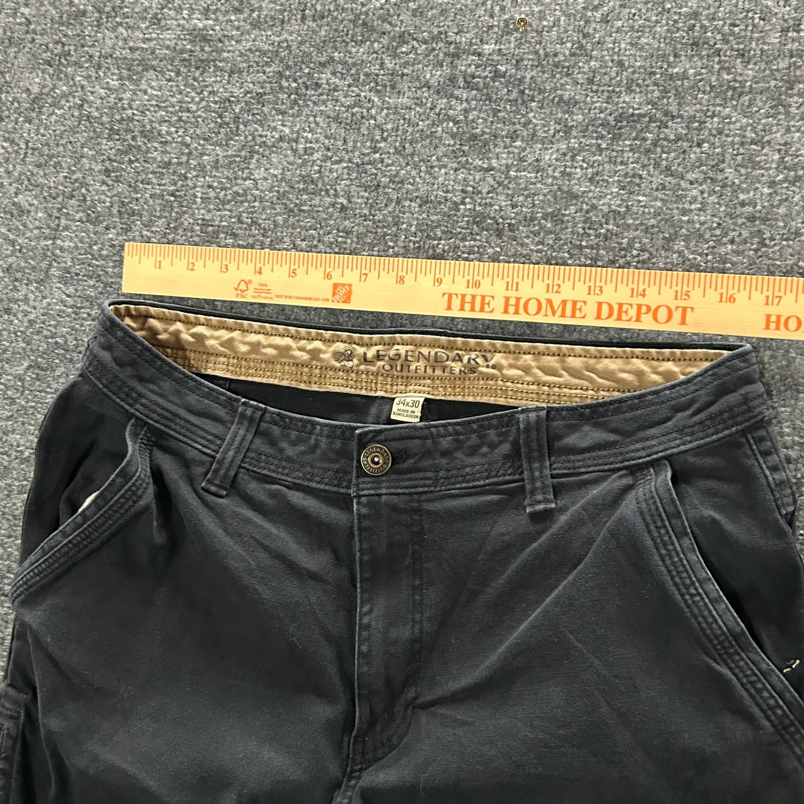 Legendary Outfitters Pants Mens Size 34×30 Black Canvas Utility Straight