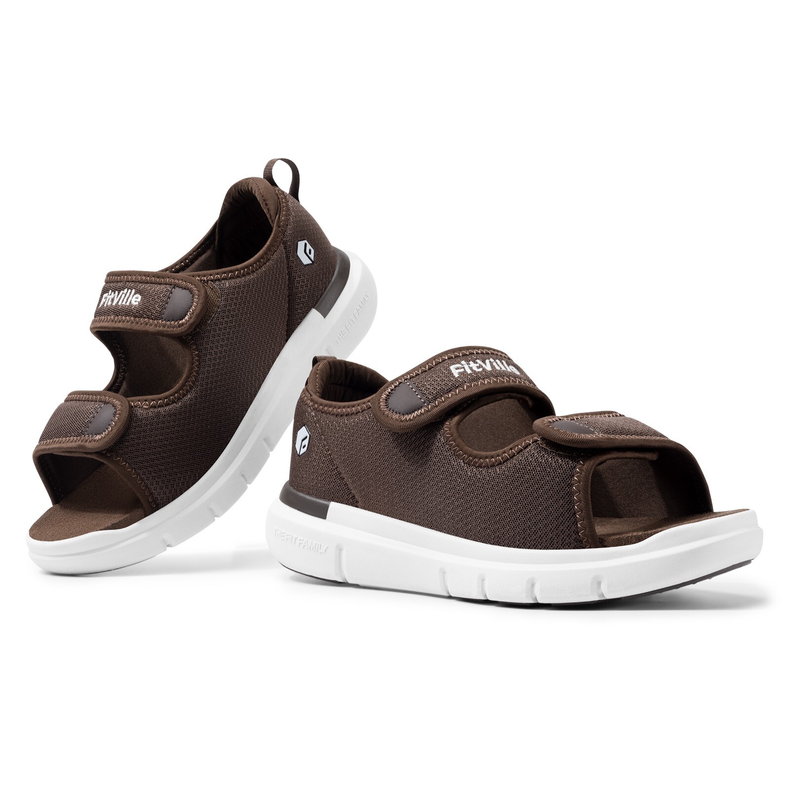 FitVille Men Diabetic Sandals Wide Width Edema Shoes w/ Adjustable Strap Slipper