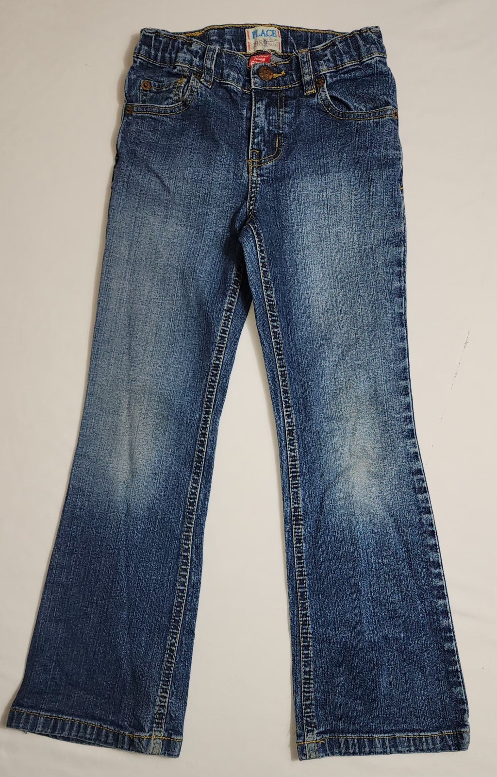 Place Girls Size 6X/7 Bootcut Stretch Denim Blue Jeans Play School
