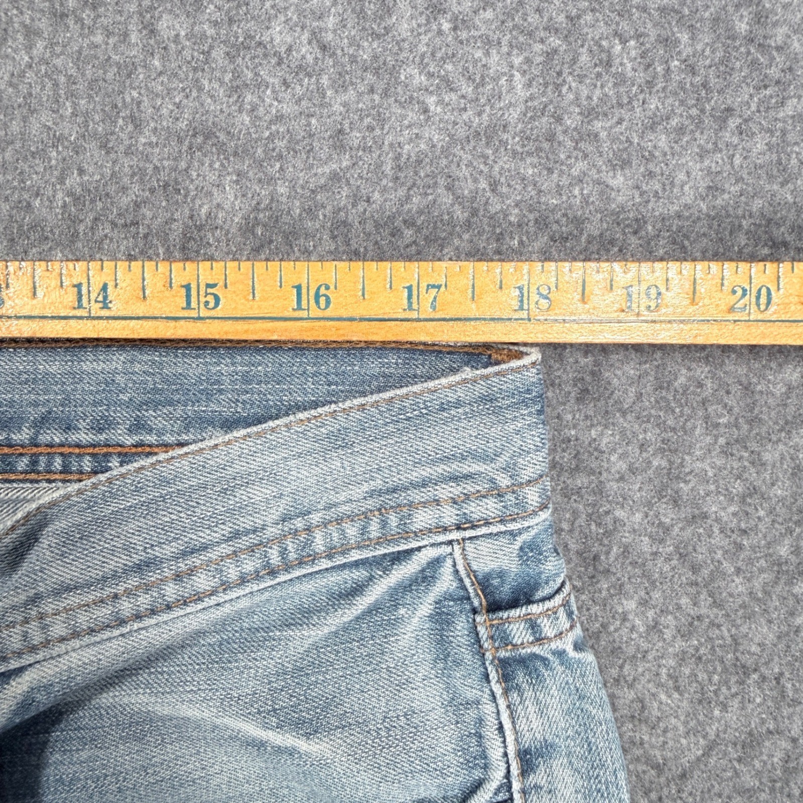 BKE Alec Mens Light Wash Distressed Bootcut Denim Jeans 100% Cotton 38×32
