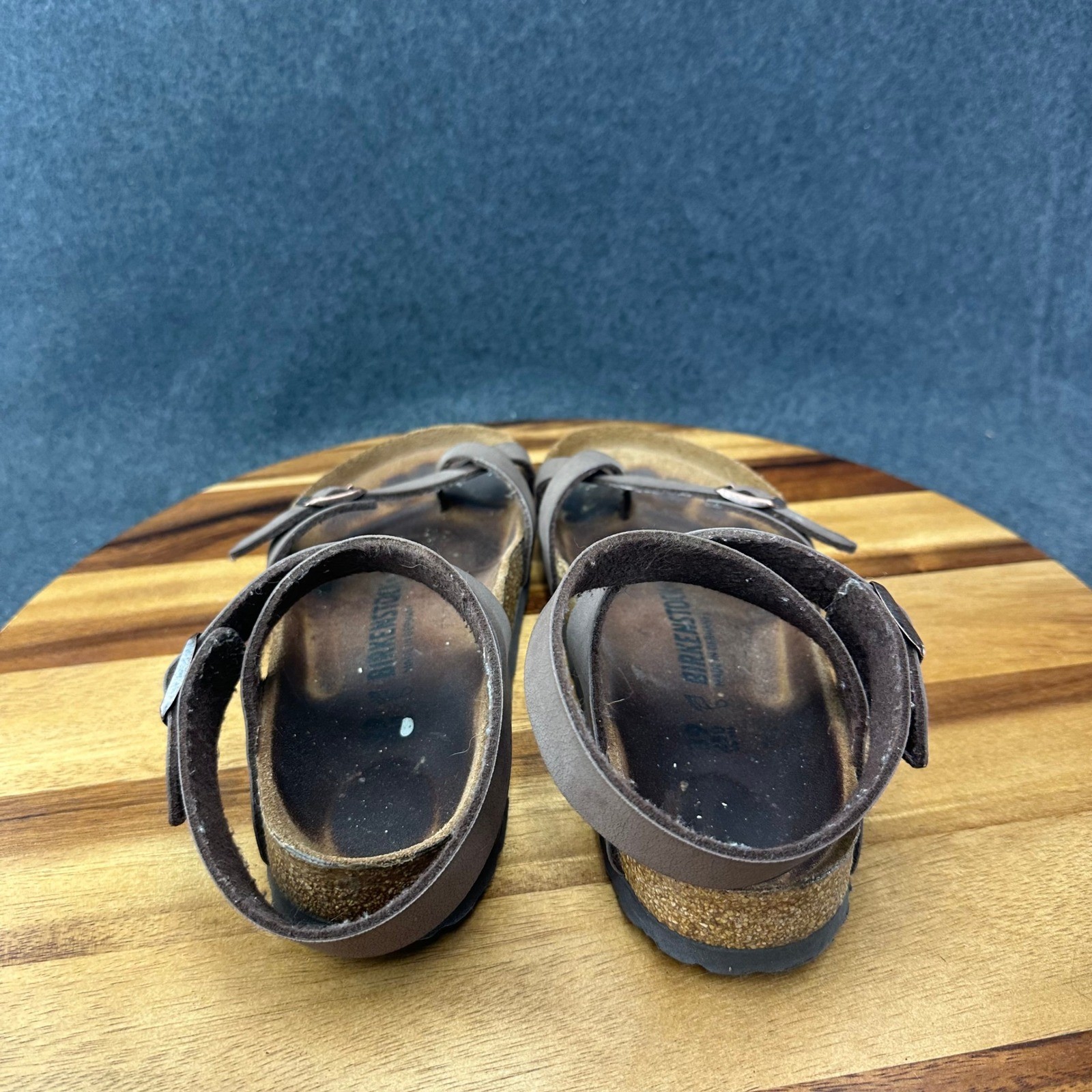 Birkenstock Yara Habana Oiled Leather Sandals Ankle Strap Brown Womens Sz 8-8.5