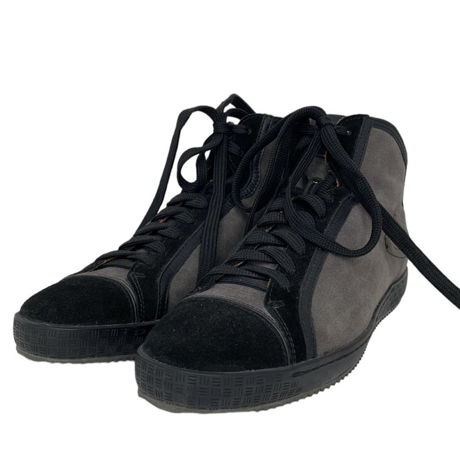 Alberto Guardiani Sneakers Shoes Gray Black Suede Leather Size 37