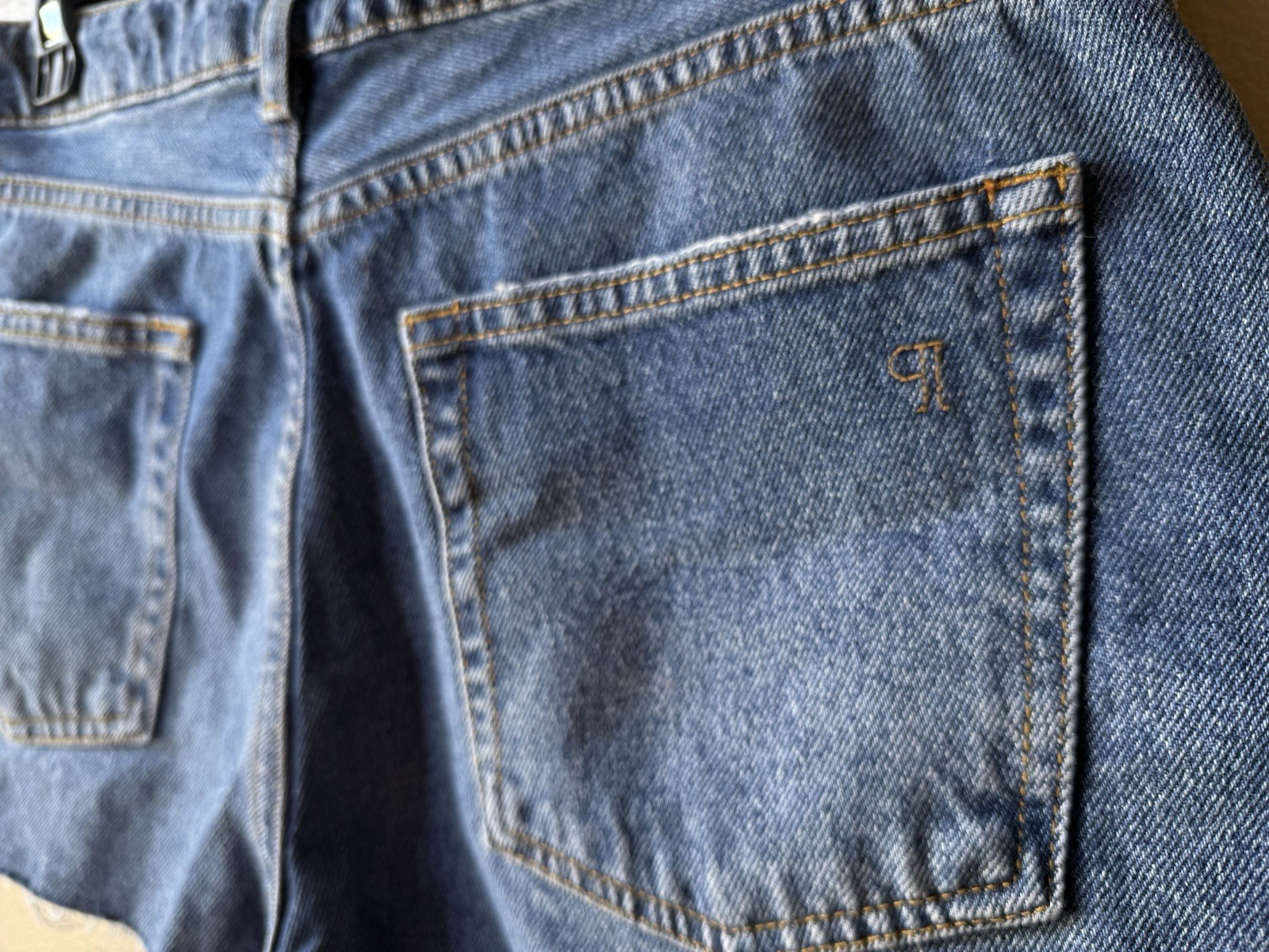Pilcro Blue Denim Cut Off Shorts Rhinestone Trim 5-Pocket Mid Rise 29