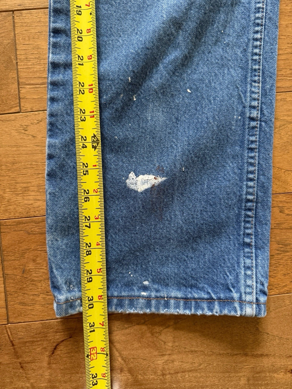 Vintage Wrangler Ranch Jeans Paint Splatter Distressed Aji Workwear 35×32 Mexico