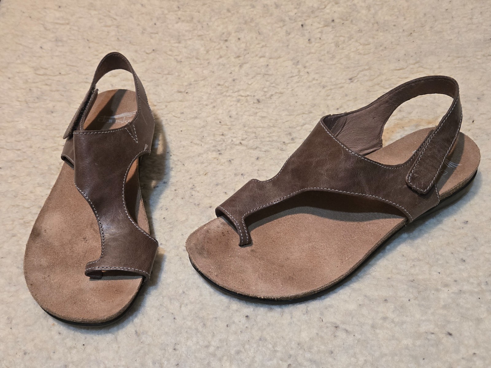 Dansko Women’s Size 7.5 – 8 EU 38 Reece Toe Loop Slingback Sandals Stone Brown