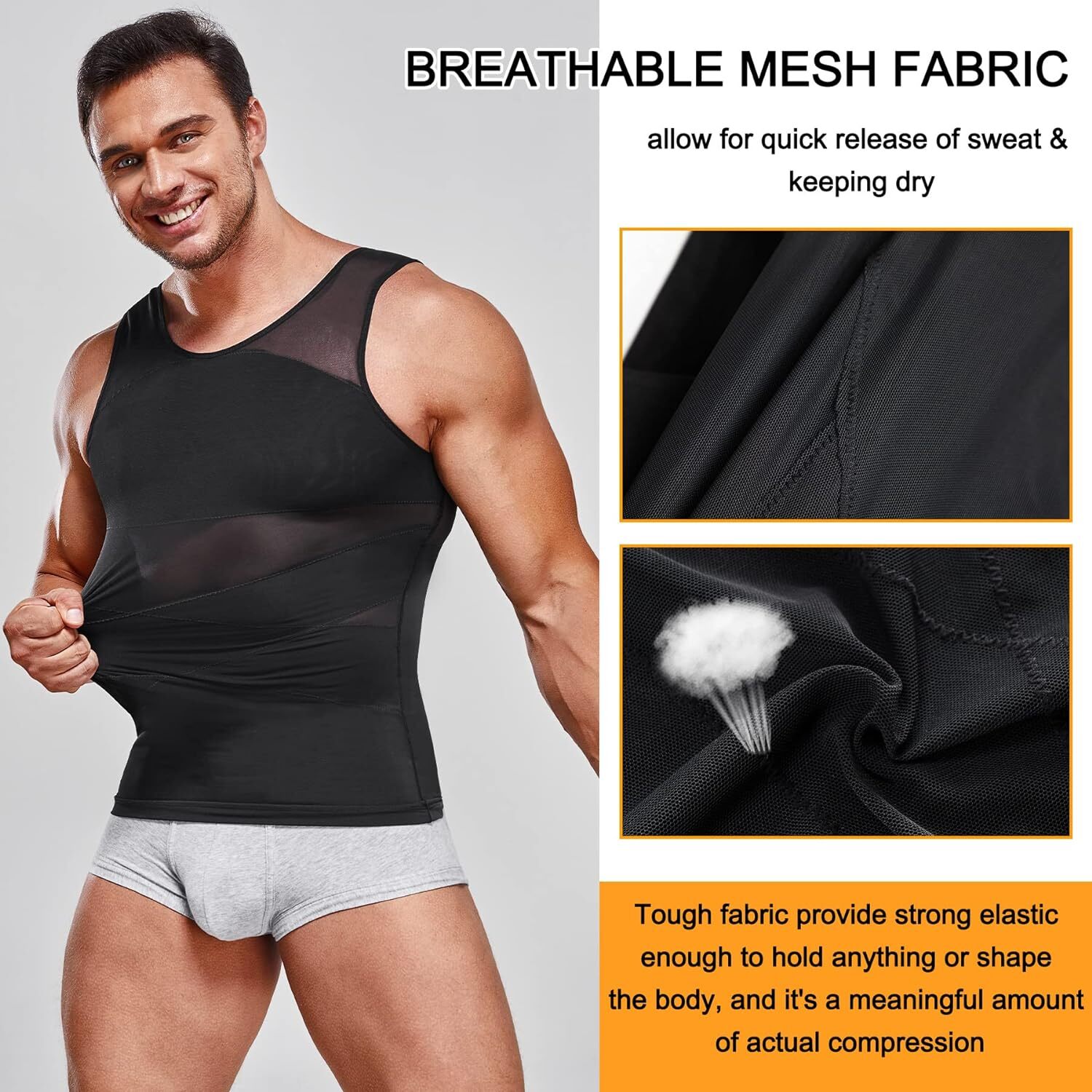 Men Slimming Body Shaper Tank Top Abdomen Gynomastica Compression Vest Gym Shirt