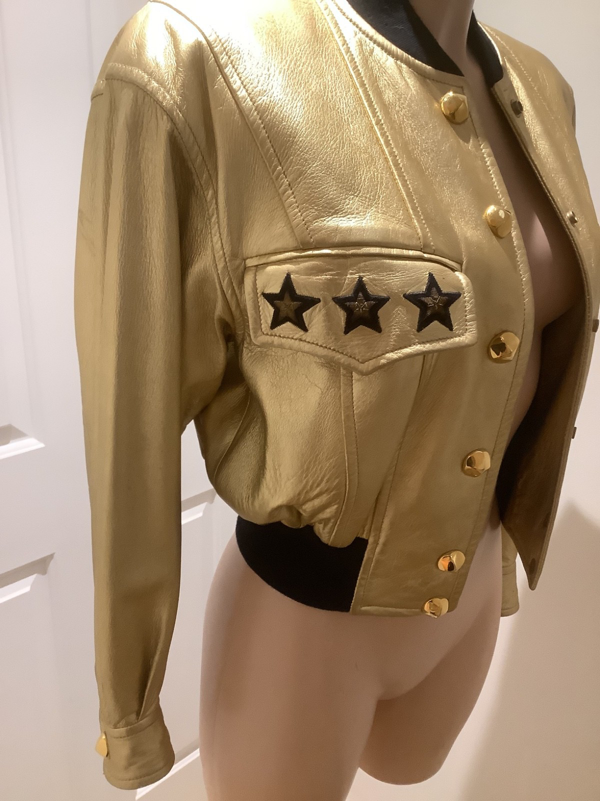 Escada Leather Bomber jacket High End VINTAGE size 36 – UK 8-10