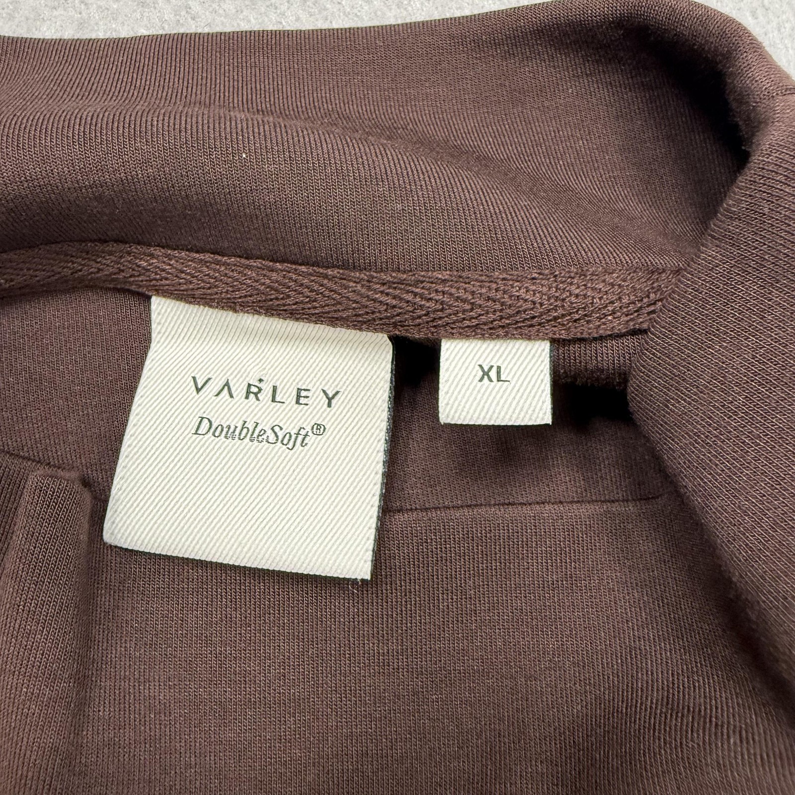 Varley Sweatshirt Womens XL Brown DoubleSoft Betsy Mock Neck Pullover VAR00797