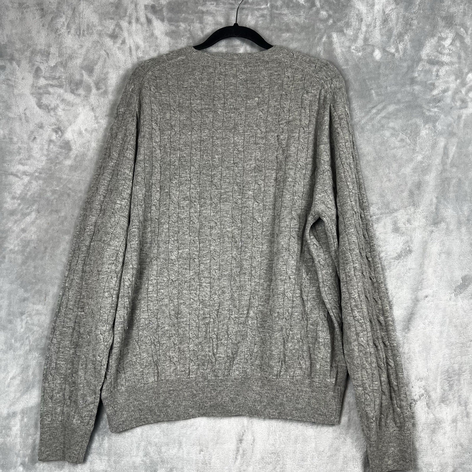Peter Miller Sweater Luxe Blend 90% Wool 10% Cashmere XL Crewneck Cable Knit