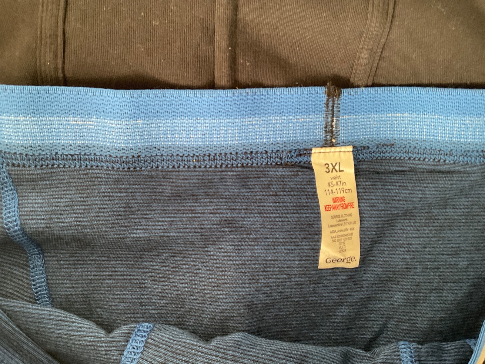 George 3 pairs of mens COTTON boxer shorts size 3XL. NEW. 45-47in waist