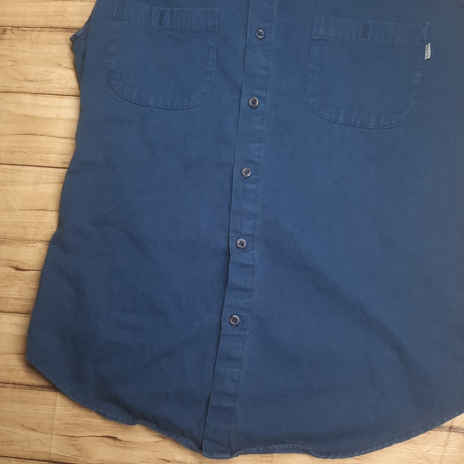 City Jeans Men’s Blue Biker Style Shirt Sleeveless USA Vtg Style Medium READ