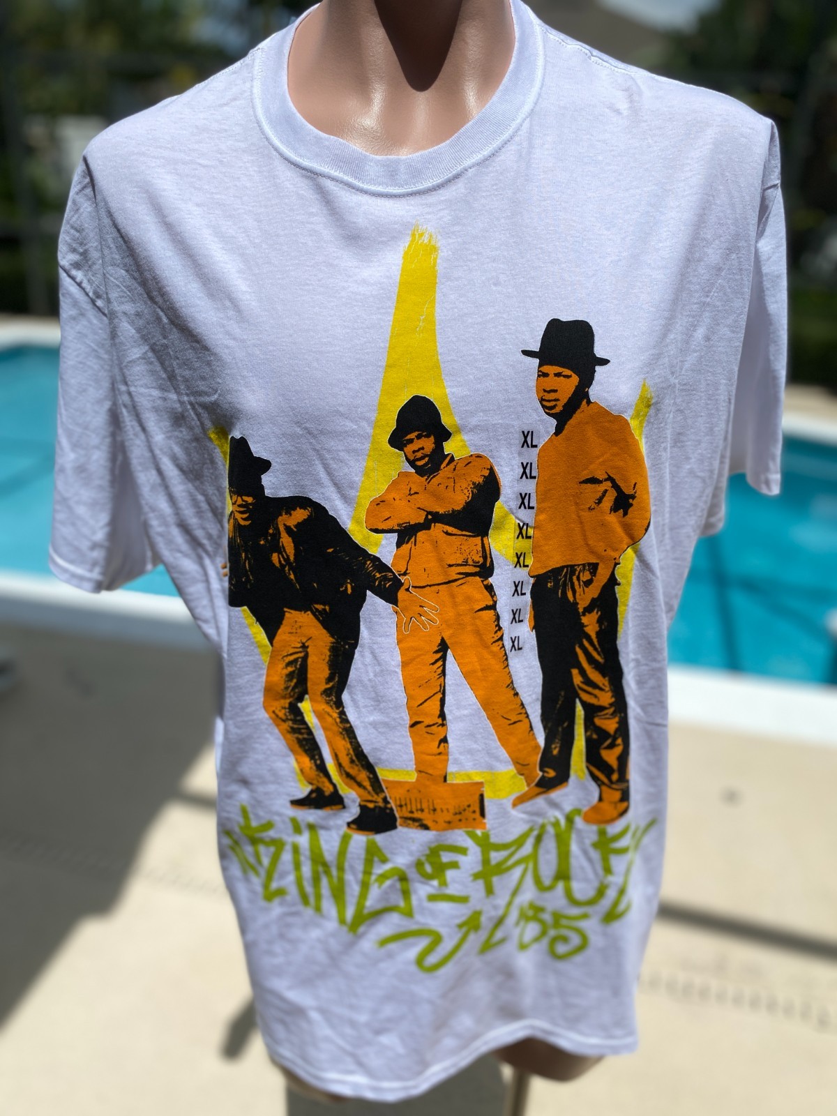 Run DMC King of Rock White T Shirt Mens XL NEW