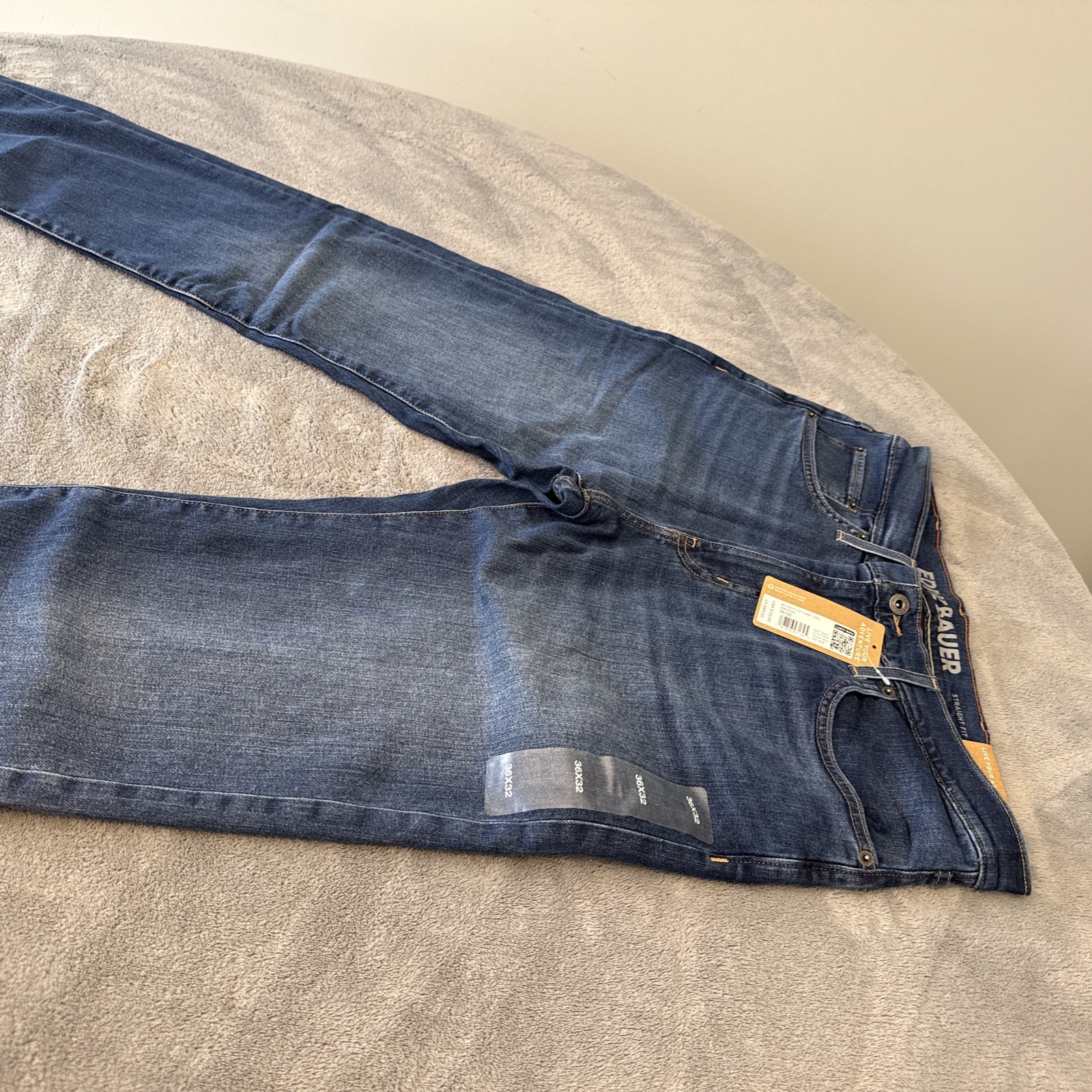 Eddie Bauer Men’s Flannel Lined Jeans 36×32 Straight Fit Brand New With Tags