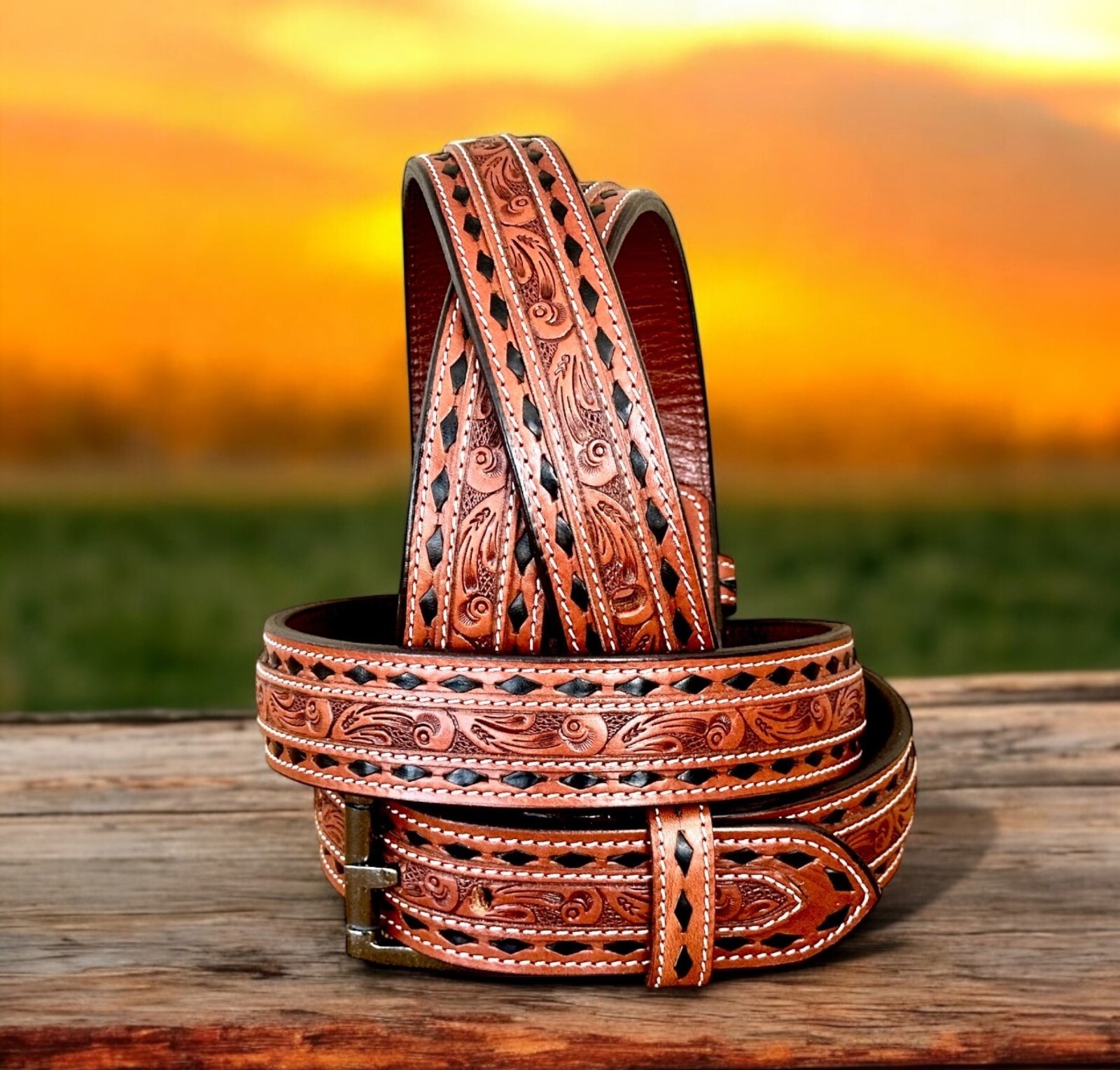 Handmade Heavy Duty Leather Work Tool Gun Belt 1.5″ Thick Belt Removable Buckle
