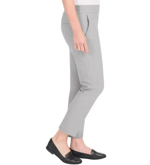 Hilary Radley Women’s Pull-On Ankle Pants, Heather Gray, Size XL