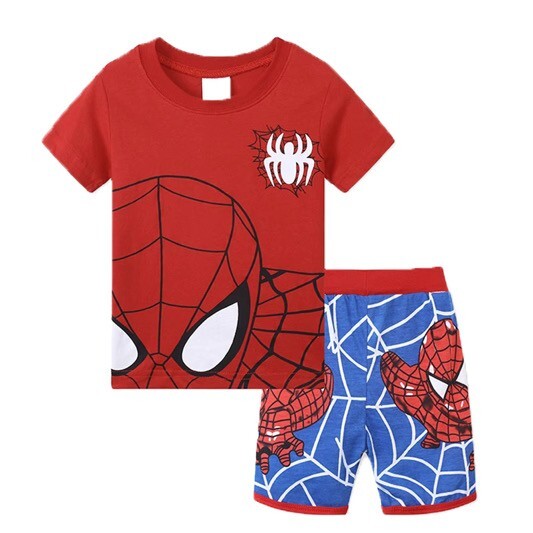 NWT Disney/Marvel Cartoon Print Boys Short Sleeve 2-Piece Pajama Set
