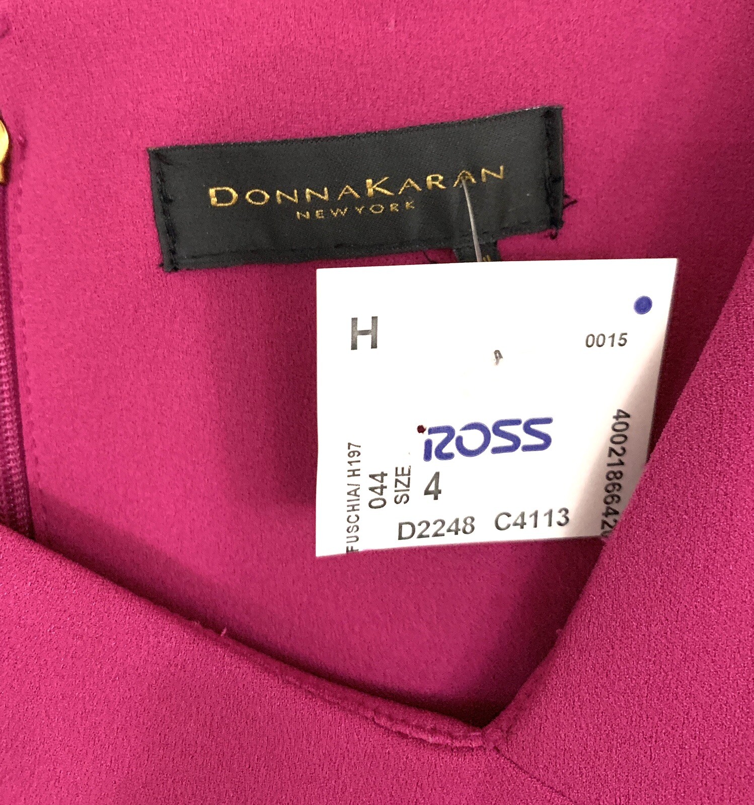 Donna Karan Dress Size 4 Pink Cap Sleeve Off Set V-neck Fun Summer NEW