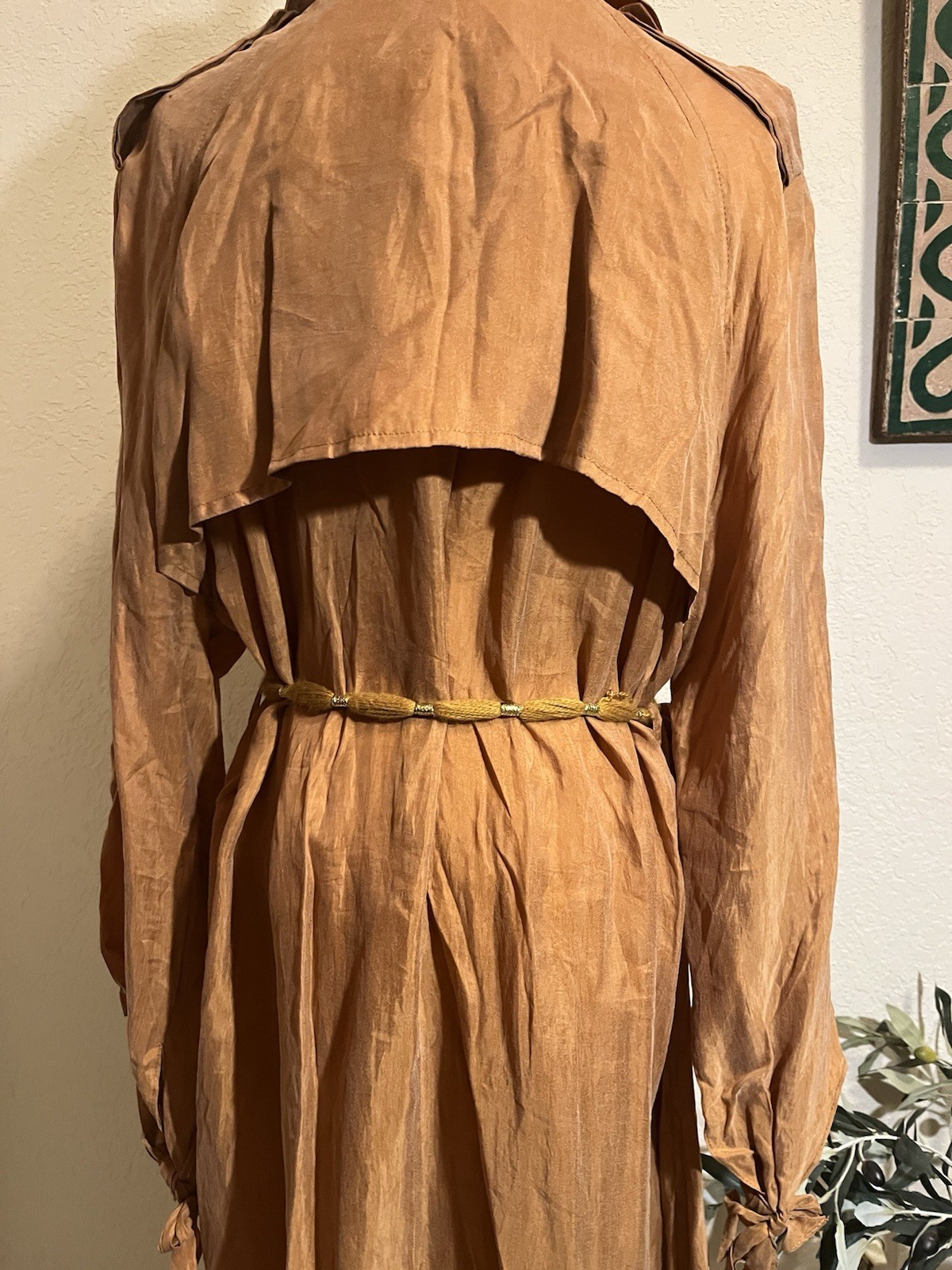 ZARA Long Oversized Trench Coat Lightweight Lyocell Summer Limited Ed Caramel