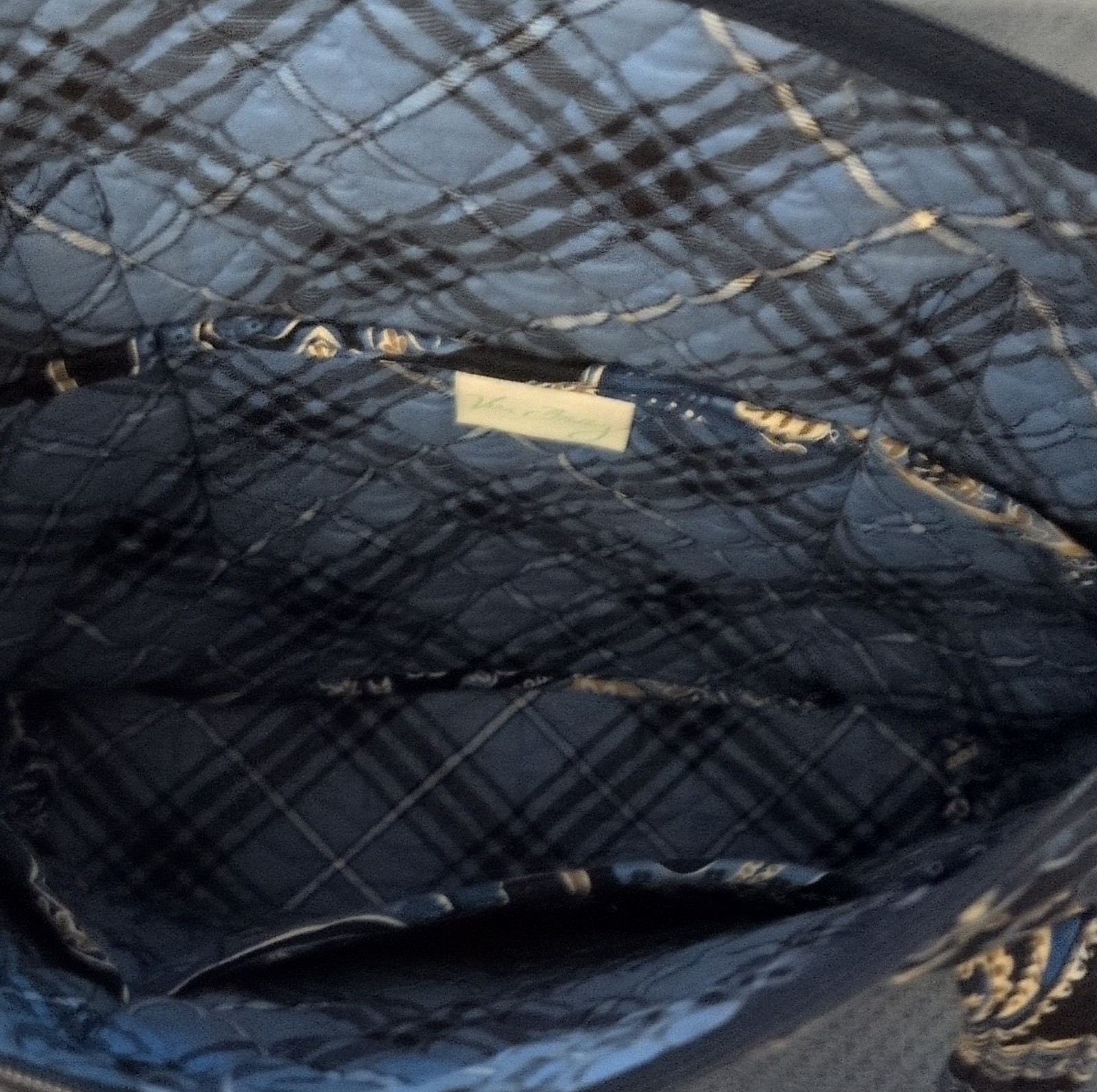 Vera Bradley Black Blue Beige Paisley Quilted Shoulder Bag for Women