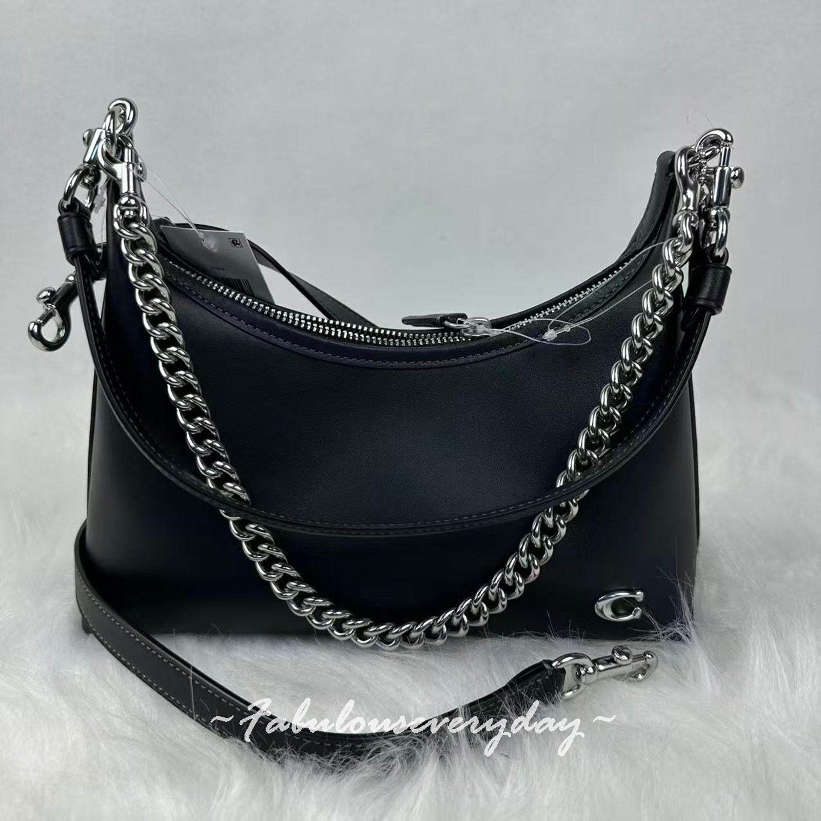COACH Juliet 25 Small Shoulder Bag Crossbody In Leather/Silver/Black CW640