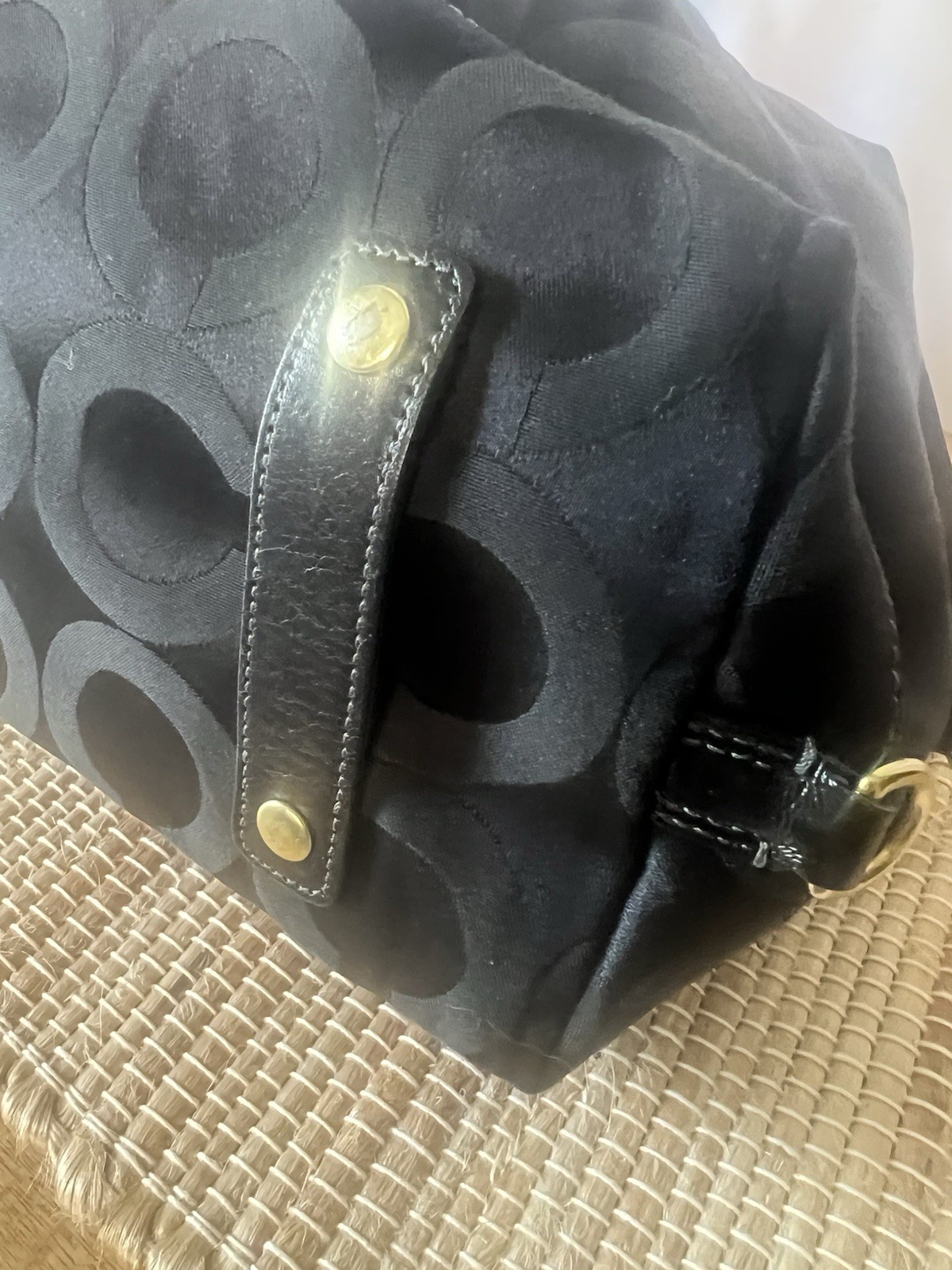 Y2K Coach 12943 Madison Op Art Sabrina Satchel in Black