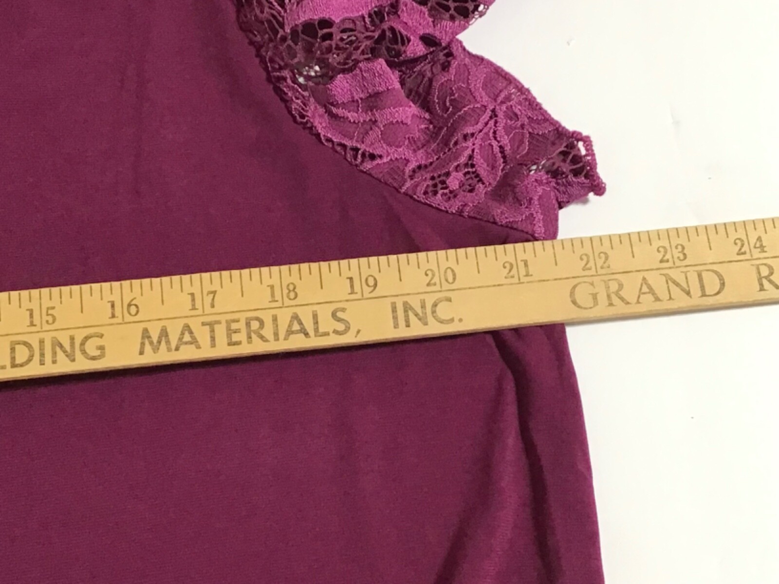 Always Indigo Shirt Top Womens Plus 1X Dark Magenta Lace Career Minimalist