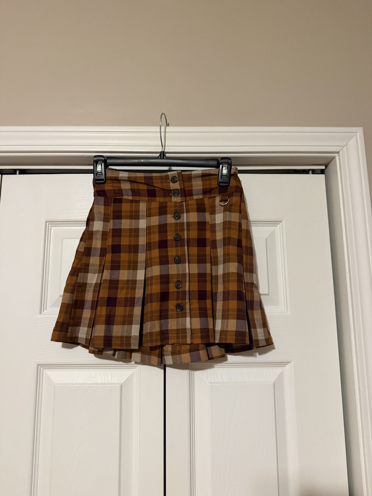 NWT So Plaid Button-Front Mini Skirt Fall Size 1 Junior New