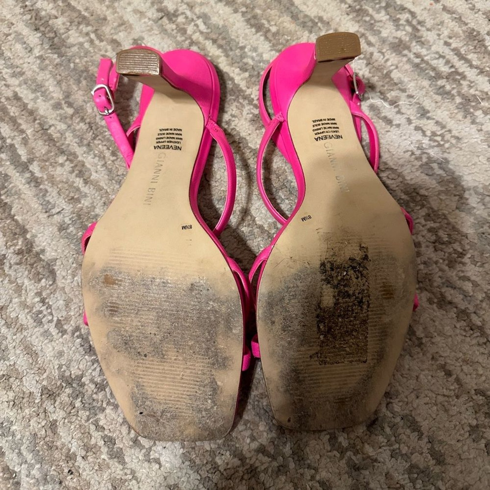 Gianni Bini Hot Pink Square Toe Strappy Heels