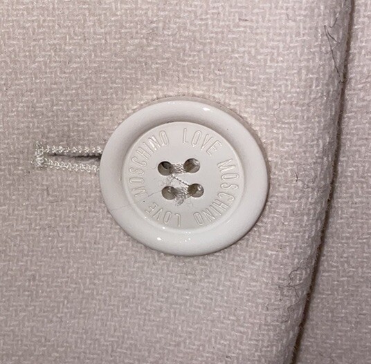 Love Moschino Virgin Wool Blend Car Coat White Sz XS Rrp £540