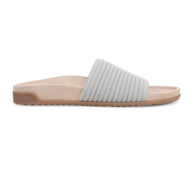 VIONIC Women’s Evie Knit Slide Sandal, Vapor Silver (NEW WT)